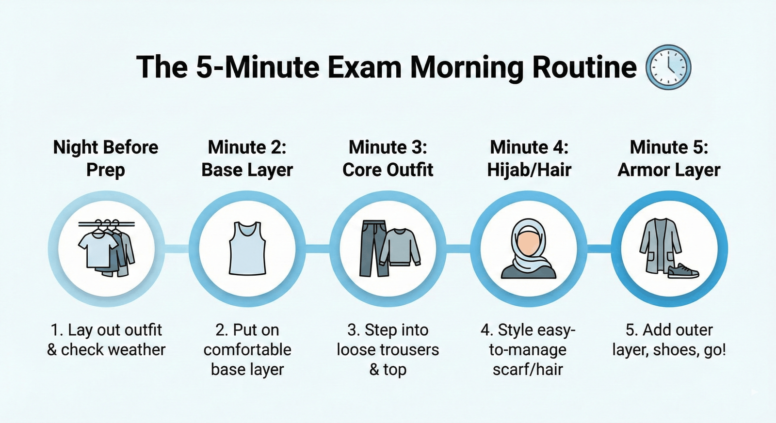 The '5-Minute' Morning Routine: Modest Exam Season Outfits for Stressful Days Explained 